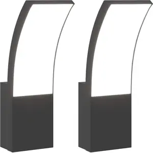 vidaXL LED-Außenwandleuchten 2 Stk. Schwarz Aluminiumdruckguss