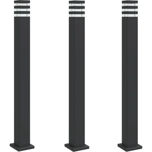 vidaXL Wegeleuchten 3 Stk. Schwarz 110 cm Aluminium