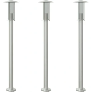 vidaXL Wegeleuchten 3 Stk. Silbern 100 cm Edelstahl