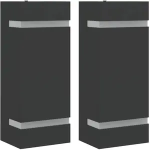 vidaXL Außenwandleuchten 2 Stk. Schwarz Edelstahl