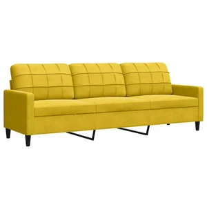 vidaXL Sofa 3-Sitzer-Sofa Gelb 210 cm Samt, 1 Teile günstig