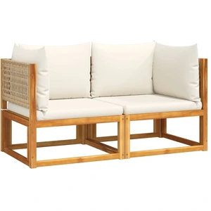 vidaXL Gartensofas-Ecke mit Kissen 2 Stk. Holz Akazie & Rattan günstig