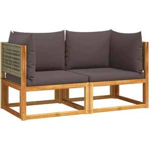 vidaXL Gartensofas-Ecke mit Kissen 2 Stk. Holz Akazie & Rattan günstig