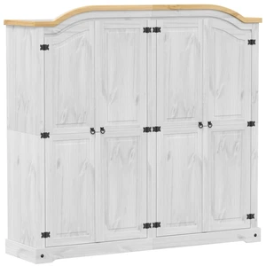 vidaXL Kleiderschrank Corona Weiß 194x52x186 cm Massivholz Kiefer günstig