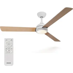 Philips LED-Deckenventilator Civx, weiß/braun, DC, leise günstig