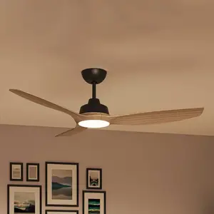Philips LED-Ventilator Olas Ø132cm holz/schwarz, CCT, DC günstig