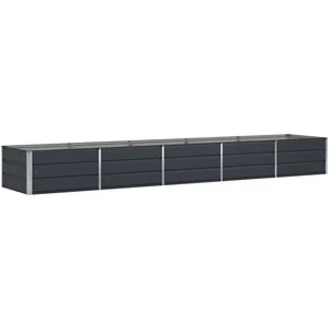 vidaXL Blumentopf Pflanzkübel Anthrazit 400 x 80 x 45 cm Stahl (1 St) günstig