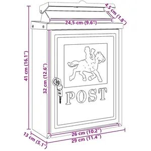 vidaXL, Briefkasten, Erin (29 x 13 x 41 cm) günstig