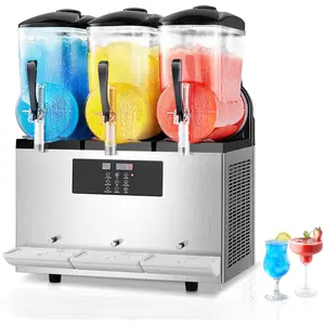 SucceBuy Kommerzielle Slush-Eis-Maschine mit 3 x 12 L Tanks, Edelstahl... günstig