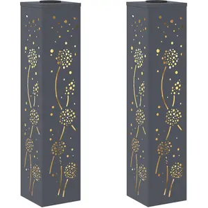 vidaXL Solar LED Weg Licht 2 stk. Warmes Weiß 18 x 18 x 80 cm