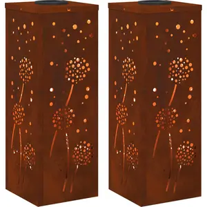 vidaXL Solar LED Weg Licht 2 stk. Warmes Weiß 18 x 18 x 50 cm