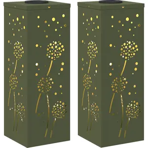 vidaXL Solar LED Weg Licht 2 stk. Warmes Weiß 18 x 18 x 50 cm