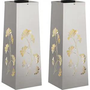 vidaXL Solar LED Weg Licht 2 stk. Warmes Weiß 18 x 18 x 50 cm