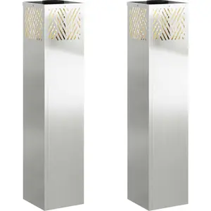 vidaXL Solar LED Weg Licht 2 stk. Warmes Weiß 18 x 18 x 80 cm
