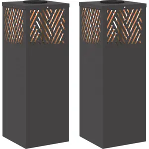 vidaXL Solar LED Weg Licht 2 stk. Warmes Weiß 18 x 18 x 50 cm
