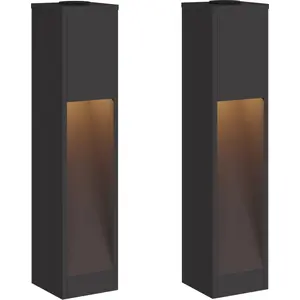 vidaXL Solar LED Wegeleuchte 2 stk. Warmes Weiß 18 x 18 x 80 cm