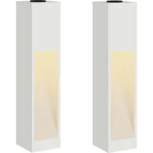 vidaXL Solar LED Wegeleuchte 2 stk. Warmes Weiß 18 x 18 x 80 cm