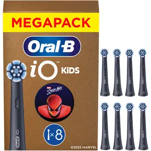 Oral-B iO Aufsteckbürsten Kids 6+ Marvel Spiderman, Schwarz, 8 Stück