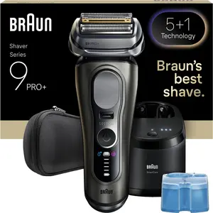 Braun Series 9 Pro+ 9655cc, Folienschaber, Grau, Tasten, Batterie, Int...