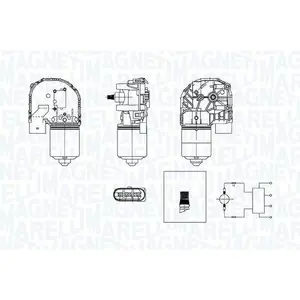 MAGNETI MARELLI 064377600010 Wischermotor Vorne für VW TOURAN (1T1, 1T... günstig