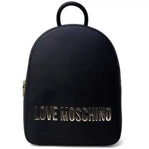 Love Moschino Rucksack Kunstleder schwarz Logo gold Zip