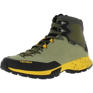 Tecnica Forge Hike Mid GTX wasserdichte und leichte Herren Wanderschuhe mit Goretex Membrane Dark Olive/Yellow EU 44,5
