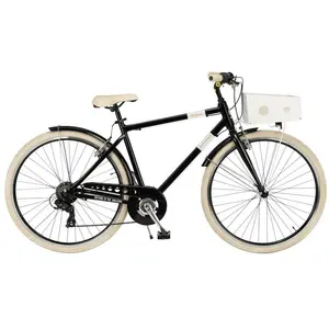 Via Veneto Bici City Bike Milano Herrenrad 28 Zoll, 6-Gang, Schwarz, Farbton "Puderkaffee" (matt), Größe 54 günstig