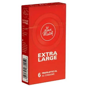 Love Match XXL-Kondome Extra Large Packung mit, 6 St., italienische Kondome für den großen Penis, Retro-Design, extra breite Kondome in Rundfolien günstig