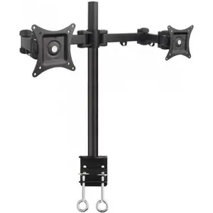 Techly Befestigungskit (Spannbefestigung für Tisch, Befestigungsarm für Dual-Bildschirm (Tisch, 27", 10 kg), Monitor Halterung, Schwarz günstig