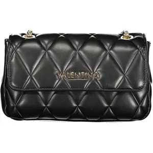 Elegante schwarze Tasche mit Kettengriffen & kontrastierenden Details günstig