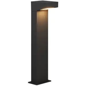 zafferano Asymmetrische LED-Pollerleuchte für den Außenbereich, schwar...