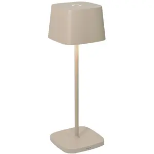 Zafferano Ofelia Pro Sand LED-Tischlampe, wiederaufladbar und dimmbar ...