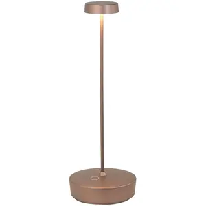 Zafferano Swap Pro Corten LED-Tischleuchte, wiederaufladbar und dimmba...