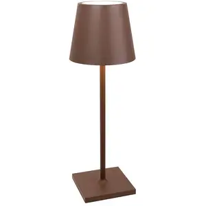 Zafferano Poldina L Desk Akkulampe IP54 corten