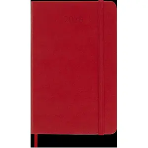 Moleskine 12 Monate Tagesk. 26 A6 1T=1S Geb Rot günstig