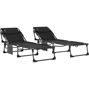 Outsunny Set mit 2 Garten-Sonnenliegen, klappbar & in 5 Stufen verstel... günstig