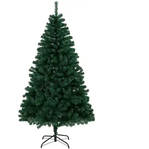 HOMCOM Weihnachtsbaum 180 cm, künstlich, mit 700 feuerhemmenden Zweigen, dichter realistischer Weihnachtsbaum mit klappbarem Stahlfuß, Tannendesign, für Zuhause und Innenräume, Grün   Aosom