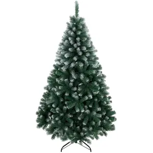 HOMCOM Weihnachtsbaum 180 cm mit 700 feuerhemmenden Zweigen, künstlich geschneit, dichter realistischer Effekt, mit klappbarer Stahlbasis, einfache Montage, Grün   Aosom