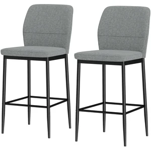 HOMCOM Set 2 Barhocker aus Samt, moderne hohe Stühle mit Fußstütze und... günstig