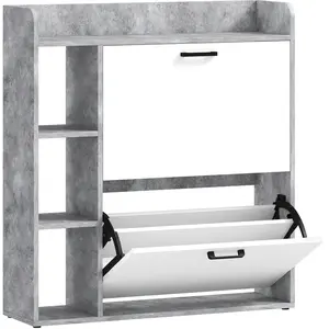 HOMCOM Slim-Schuhschrank platzsparend mit 2 Klapptüren, Schuhschrank f... günstig