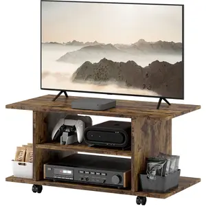 HOMCOM Modernes TV-Möbel mit Regalen, TV-Schrank mit 42" Rollen und Br... günstig