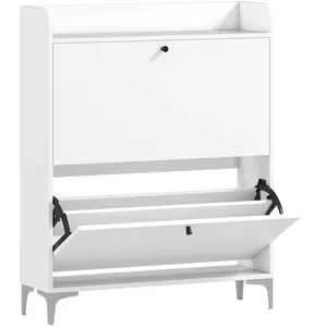 HOMCOM Slim-Schuhschrank mit 2 Klapptüren, Eingangs-Schuhregal mit ver... günstig