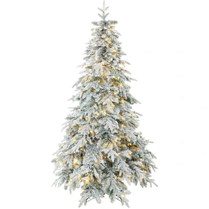 HOMCOM Schneebedeckter Weihnachtsbaum 180 cm mit 350 warmweißen LED-Li...