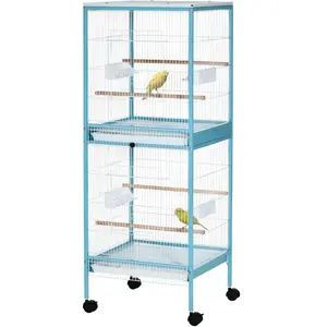 PawHut Vogelkäfig 2 in 1 Voliere für Drinnen mit 4 drehbaren Rädern, h... günstig
