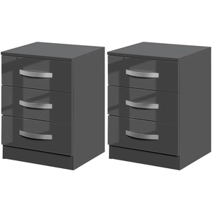 HOMCOM Nachttisch Modern, Set 2 Stück mit 3 Schubladen für Schlafzimme... günstig