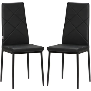 HOMCOM Set 2 Stühle Esszimmer Hoher Rückenlehne, Küchenstühle Kunstled... günstig