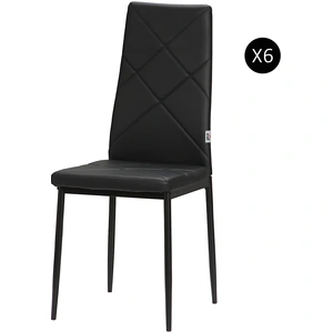HOMCOM Set 6 Esszimmerstühle mit Hoher Rückenlehne, Küchenstühle aus K... günstig