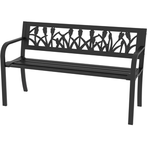 Outsunny Gartenbank aus Stahl, 2-Sitzer Gartenbank mit verziertem Rück... günstig