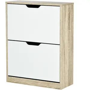 HOMCOM Schuhschrank Platzsparend mit 2 Klappbaren Schubladen, Schlanke... günstig