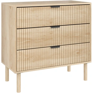 HOMCOM Schubladenkommode 3 Schubladen aus Holz, Kommode für Schlafzimmer, nordischer Stil mit Kiefernholzbeinen für Diele, Wohnzimmer, Kinderzimmer und Flur, 80x40x77.5 cm, Eiche   Aosom günstig